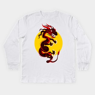 Black Dragon Kids Long Sleeve T-Shirt